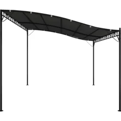 Paviljong antracit 4x3 m 180 g/m² tyg och stål