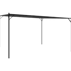 Paviljong antracit 4x4 m 180 g/m² tyg och stål