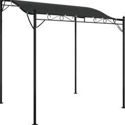 Paviljong för uteplats - Antracit 2x2,3 m | Material: 180 g/m² tyg & Stål