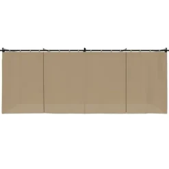 Paviljong med draperi - Robust uteplatslösning | Färg: Taupe | Storlek: 6x3 m
