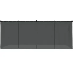 Paviljong med draperi i antracit - Utemöbler för avkoppling | Storlek: 6x3 m | Material: Stål