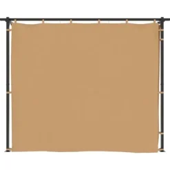 Paviljong med draperier 3x3 m - Stabilt partytält i pulverlackerat stål | Färg: Taupe | Storlek: 3x3 m