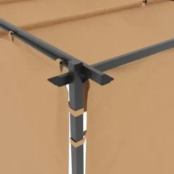 Paviljong med draperier 3x3 m - Stabilt partytält i pulverlackerat stål | Färg: Taupe | Storlek: 3x3 m