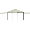 Paviljong med förlängda tak 3x3x2,75 m gräddvit 180 g/m²