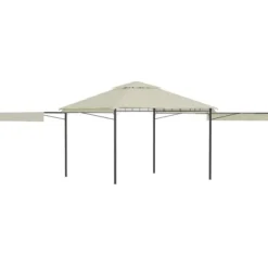 Paviljong med förlängda tak 3x3x2,75 m gräddvit 180 g/m²