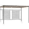 Paviljong med infällbart tak - Stabil utomhuslösning | Färg: Taupe | Storlek: 3x4x2,3 m