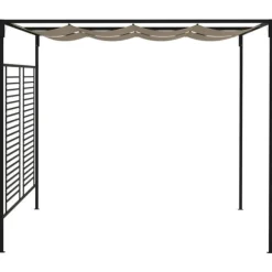 Paviljong med infällbart tak 3x4x2,3 m taupe 180 g/m²