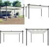Paviljong med infällbart tak 4x3 m gräddvit - Paviljong - Paviljonger - Home & Living