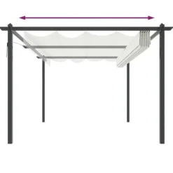 Paviljong med infällbart tak 4x3 m gräddvit - Paviljong - Paviljonger - Home & Living