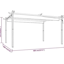Paviljong med infällbart tak 4x3 m gräddvit - Paviljong - Paviljonger - Home & Living