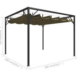 Paviljong med infällbart tak 3x3 m taupe 180 g/m² - Paviljong - Paviljonger - Home & Living