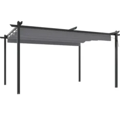 Paviljong med infällbart tak 4x3 m antracit - Paviljong - Paviljonger - Home & Living