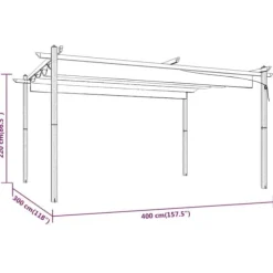 Paviljong med infällbart tak 4x3 m antracit - Paviljong - Paviljonger - Home & Living