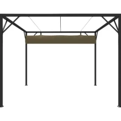 Paviljong med infällbart tak 3x3 m taupe 180 g/m²