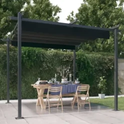 Paviljong med infällbart tak 3x3 m antracit - Paviljong - Paviljonger - Home & Living