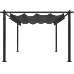 Paviljong med infällbart tak 3x3 m antracit - Paviljong - Paviljonger - Home & Living