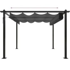 Paviljong med infällbart tak 3x3 m antracit - Paviljong - Paviljonger - Home & Living