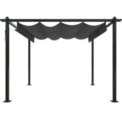 Paviljong med infällbart tak 3x3 m antracit