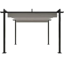 Paviljong med infällbart tak 3x3 m gräddvit