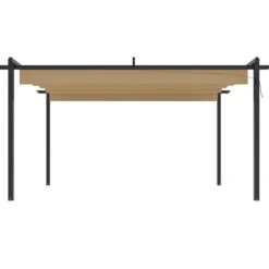 Paviljong med infällbart tak 4x3 m - Skydd och skugga för uteplatsen | Färg: Taupe | Storlek: 4x3 m