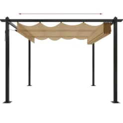 Paviljong med infällbart tak 3x3 m taupe - Paviljong - Paviljonger - Home & Living