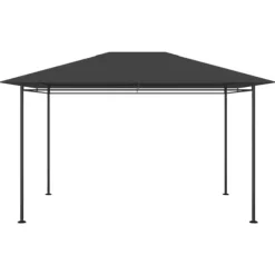 Paviljong med massiv stålkonstruktion för utomhusbruk | Färg: Antracit | Storlek: 384x281x270 cm