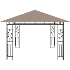 Paviljong med myggnät 4x3x2,73 m taupe 180 g/m²
