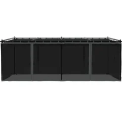 Paviljong med nätväggar - Rostbeständig Stålram | Färg: Antracit | Storlek: 6x3 m