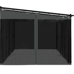 Paviljong med nätväggar - Rostbeständig Stålram | Färg: Antracit | Storlek: 6x3 m