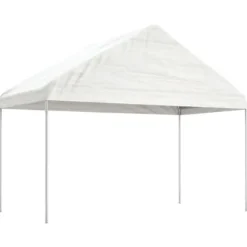Paviljong med tak vit 13,38x4,08x3,22 m polyeten