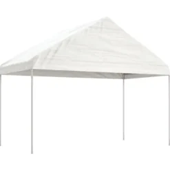 Paviljong med tak vit 15,61x4,08x3,22 m polyeten