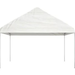 Paviljong med tak vit 15,61x4,08x3,22 m polyeten