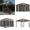 Paviljong myggnät och ljusslinga LED 3x3x2,73 m taupe 180 g/m² - Paviljong - Paviljonger - Home & Living