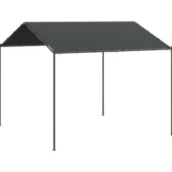 Paviljong 3x3 m i antracit med stålram och polyester | Färg: Antracit | Storlek: 3x3 m