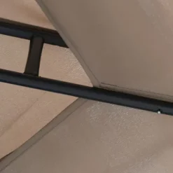 Paviljong 3x3 m med 4 sidoväggar, metall/polyester, grå – vädertålig