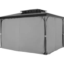 Paviljonggardiner, 284x284x204 cm, Grå, Vattentät Polyester