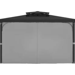 Paviljonggardiner, 284x284x204 cm, Grå, Vattentät Polyester