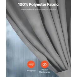 Paviljonggardiner, 284x284x204 cm, Grå, Vattentät Polyester