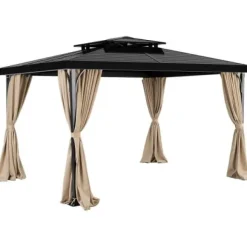 Paviljonggardiner, 340x283x203 cm, Khaki, Vattentät polyester