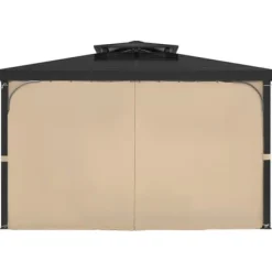 Paviljonggardiner, 340x283x203 cm, Khaki, Vattentät polyester