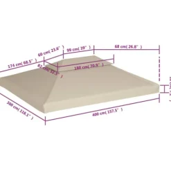 Paviljongtak 310 g/m² 3 x 4 m beige - Paviljong - Paviljonger - Home & Living