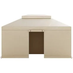 Paviljongtak, 3,66x4,87 m, Beige, PE, Förvaring för alla väder