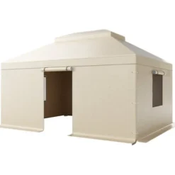 Paviljongtak, 3,66x4,87 m, Beige, PE, Förvaring för alla väder