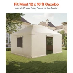 Paviljongtak, 3,66x4,87 m, Beige, PE, Förvaring för alla väder