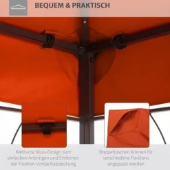 Paviljongtak 3x4 m, ersättningstak i polyester, roströd