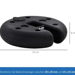 Paviljongvikt, fyllbar upp till 5 kg, HDPE, svart, Ø25x6 cm
