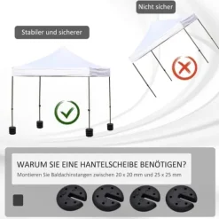 Paviljongvikt, fyllbar upp till 5 kg, HDPE, svart, Ø25x6 cm