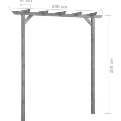 Pergola - VIDAXL - Imprägnad furu - Grå - 200x40x205 cm - Motståndskraftig mot röta