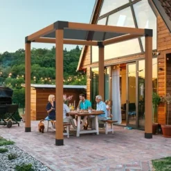 Pergola Fästesats, 3-vägs hörnfäste, 14,2x14,2 cm, Svart, Stål