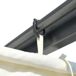 Pergola med indragbart tak gräddvit 3x3 m stål - Trädgårdsbåge - Trädgårdsbågar - Home & Living